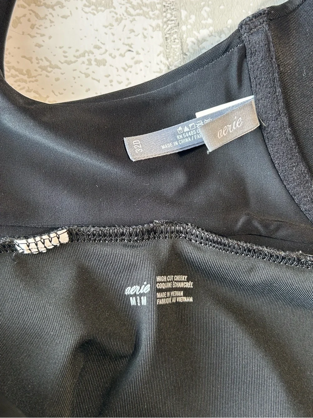Aerie Black Women's High-Waist Bikini Set pool Beach Vacation
